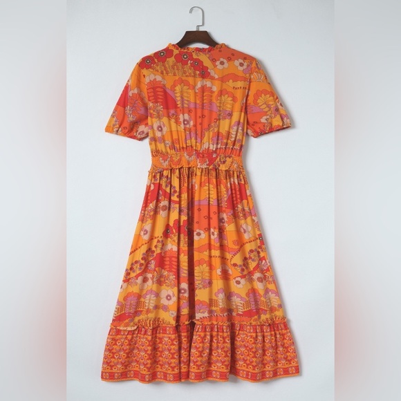 Tie Neck Frill Trim Dress - Picture 2 of 5